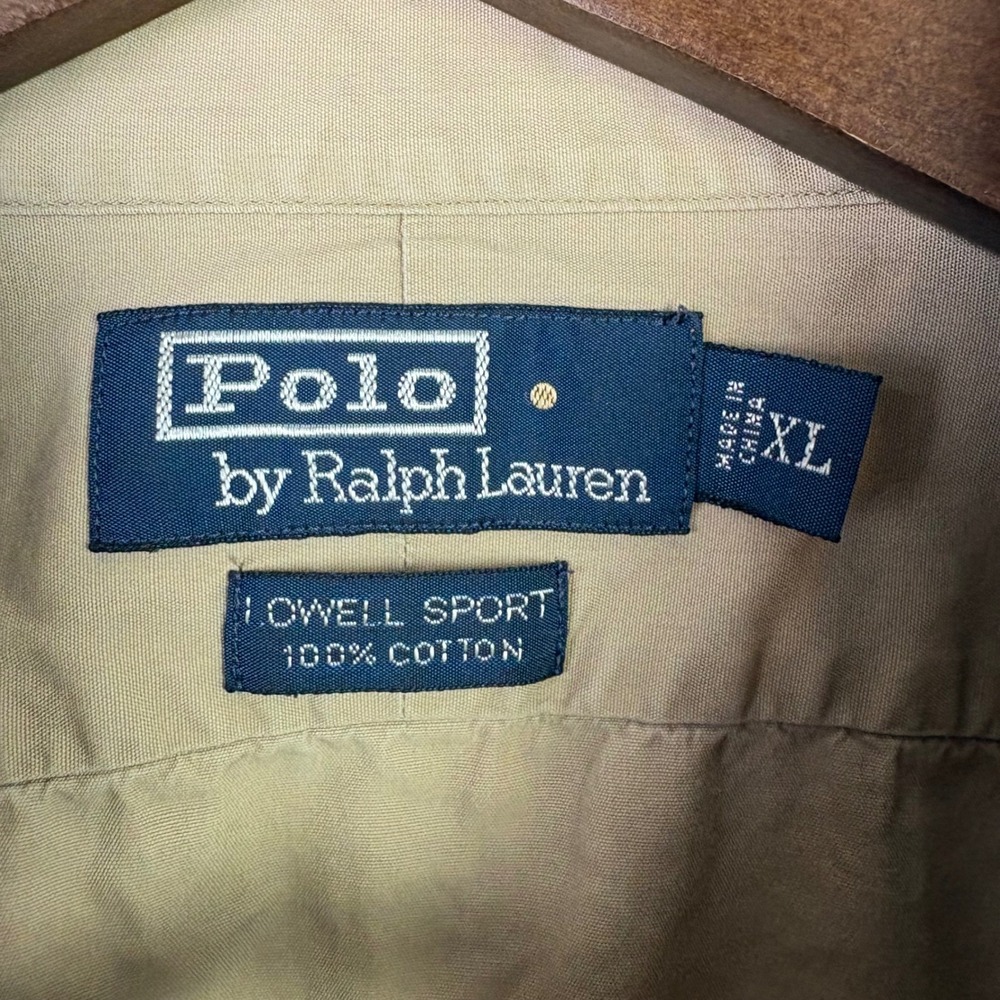 Polo Ralph Lauren Button Down Mens XL Tan Lowell Sport Cotton Khaki Shirt - Picture 3 of 7